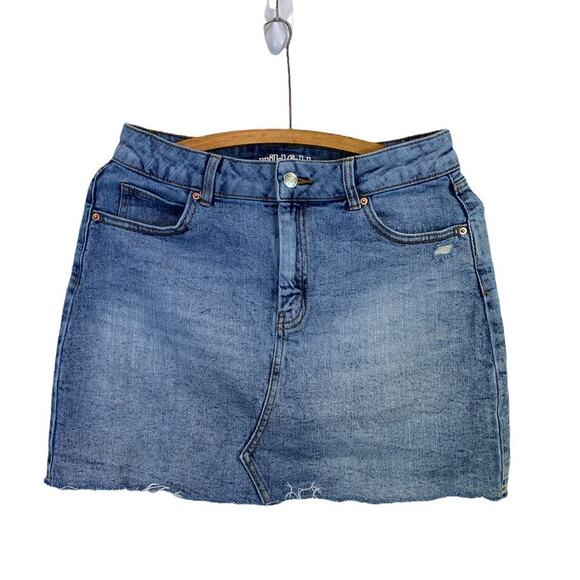 Wild Fable Blue Distressed Denim Mini Skirt Distressed 10us - Picture 1 of 5